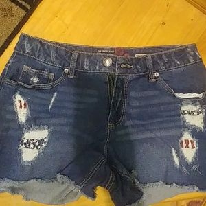 Distressed Blue Shorts
